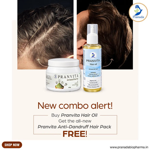 Pranvita Hair Oil 100ml & Get a FREE Anti-Dandruff Hair Pack!