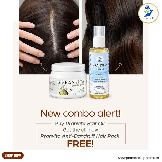Pranvita Hair Oil 100ml & Get a FREE Anti-Dandruff Hair Pack!